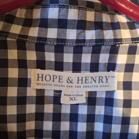 Hope & Henry blue gingham top XL - Picture 3 of 4